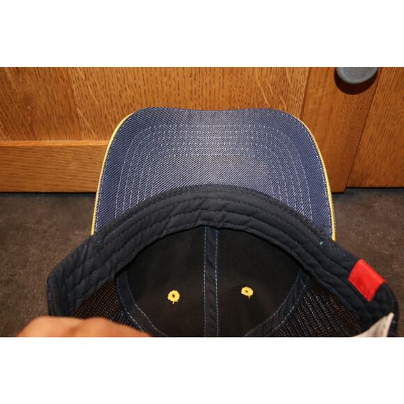McDonalds Employee Snapback Hat Adjustable Mesh Back Trucker Cap Denim Style - Picture 6 of 6